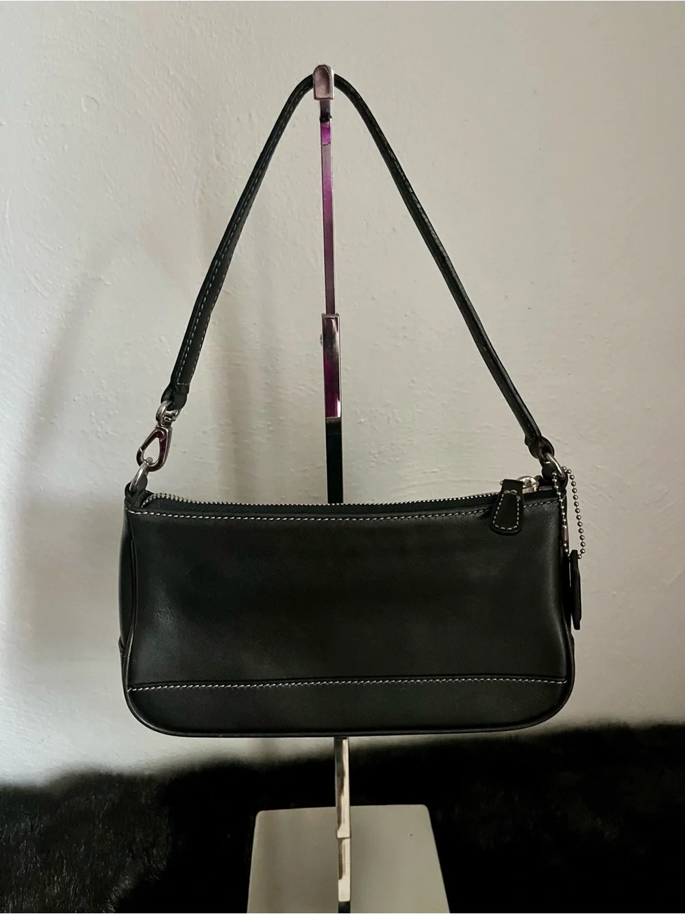 Coach Hamptons Demi Shoulder Bag in Dark Brown Leather